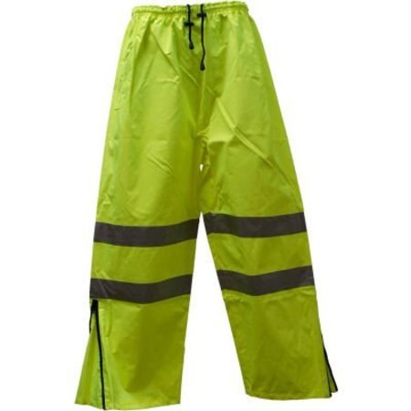 PETRA ROC INC Petra Roc Waterproof Drawstring Pants, ANSI Class E, 300D Oxford/PU Coating, Lime, 2XL LPP-CE-2X